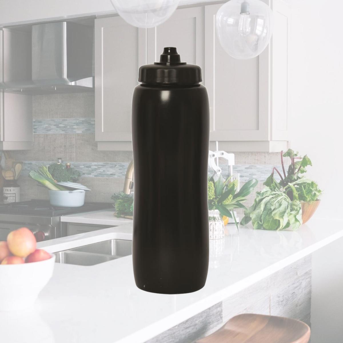 Picture of Debco WB9188 Valais 1000 ml 33 oz Squeeze Bottle - Black 