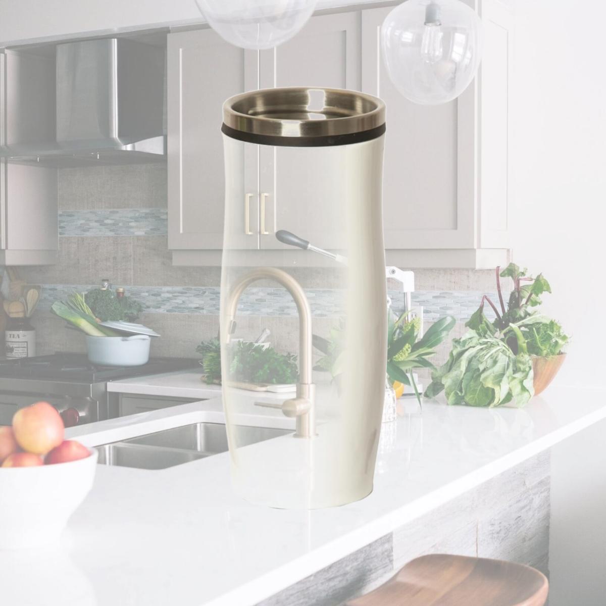 Picture of Debco WB9208 Floren Hill 450 ml 13.5 oz Bottle with Strap Lid - White Bottle 