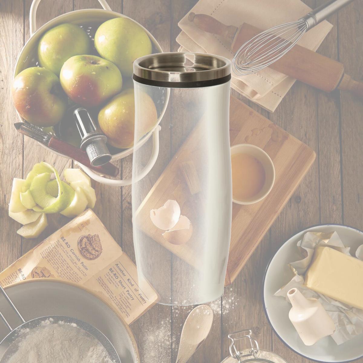 Picture of Debco WB9212 Landen 450 ml 13.5 oz with Push Button Lid - White Bottle 