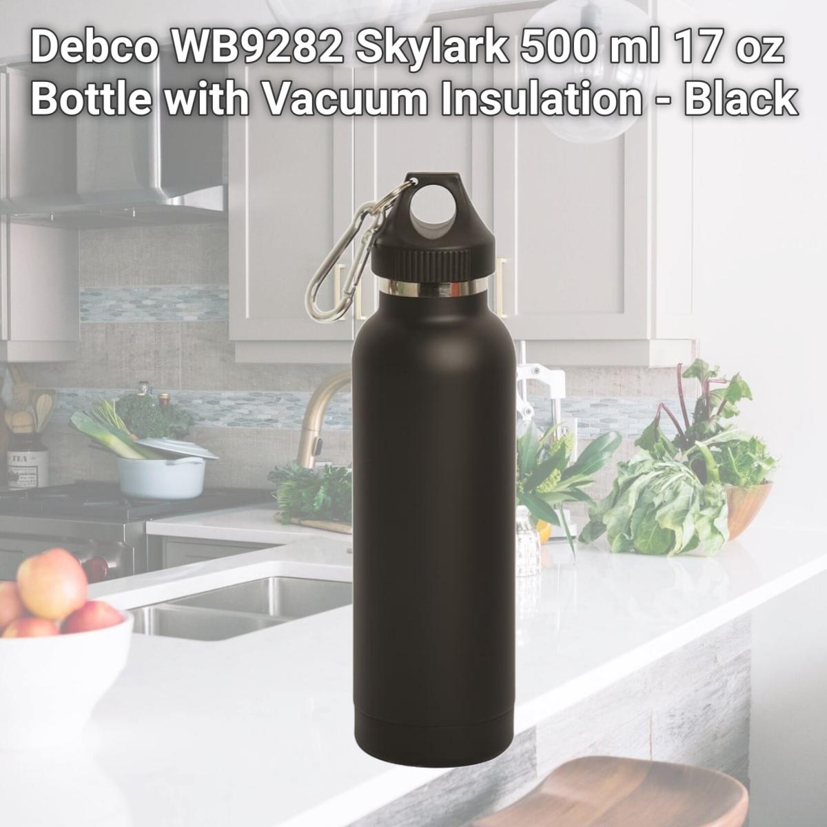 Picture of Debco WB9282 Skylark 500 ml 17 oz Bottle with Vacuum Insulation - Black 