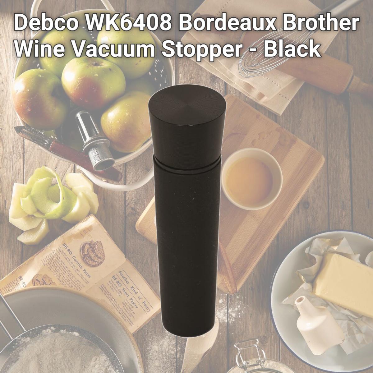 Picture of Debco WK6408 Bordeaux Brother Wine Vacuum Stopper - Black 