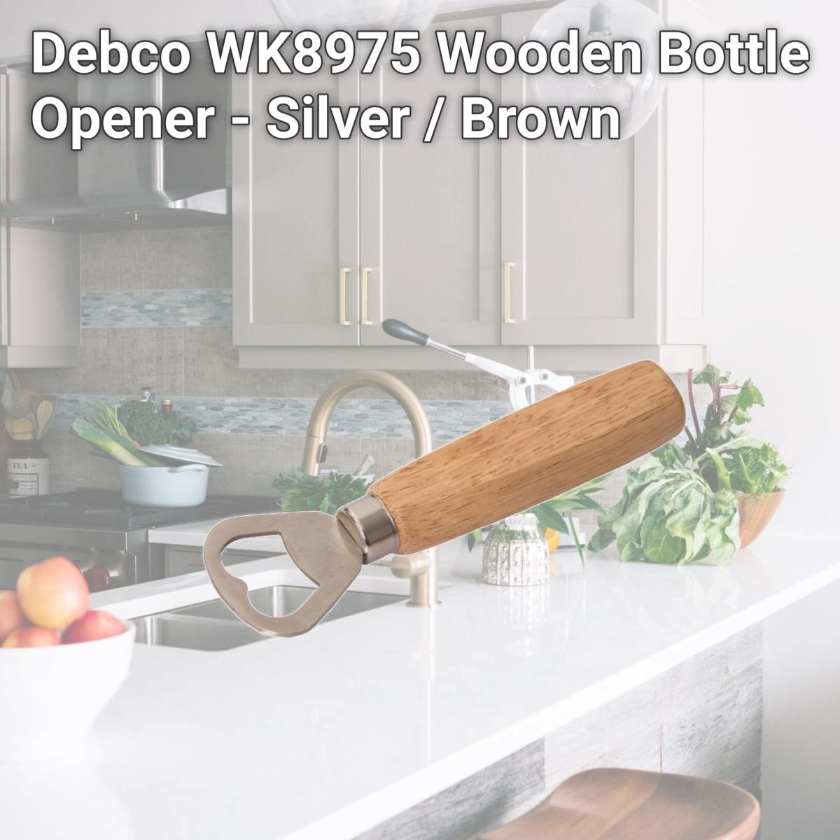 Picture of Debco WK8975 Wooden Bottle Opener - Silver / Brown 