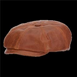 UPC 016698042536 product image for Dorfman Pacific STW291-SADDLE3 Stetson Goat Skin Leather Cap Saddle Brown - Medi | upcitemdb.com