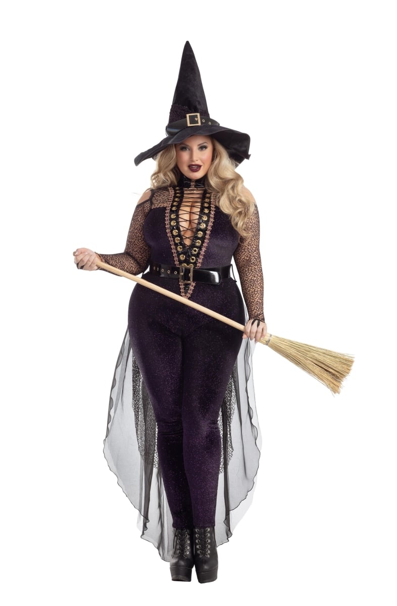 PK2050X-CST-3X Womens Plus Midnight Violet Witch Costume - 3X