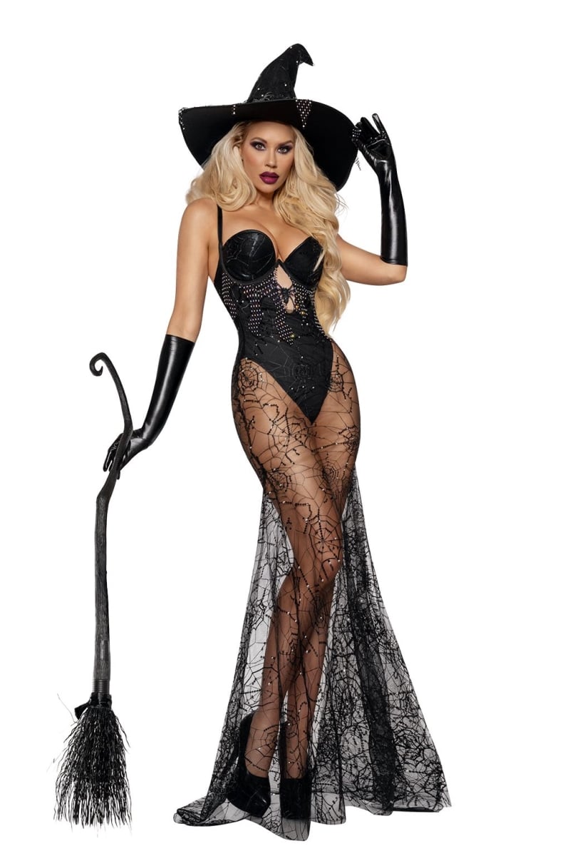 S2654-CST-XL Diamond Spider Witch Costume for Womens - Extra Large