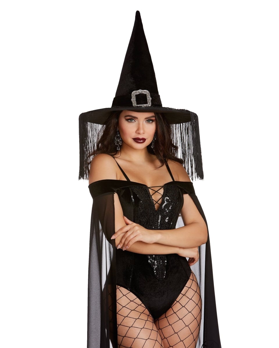 Dreamgirl 11950-BLK-OS Wicked Witch Hat Costume for Womens, Black - One Size