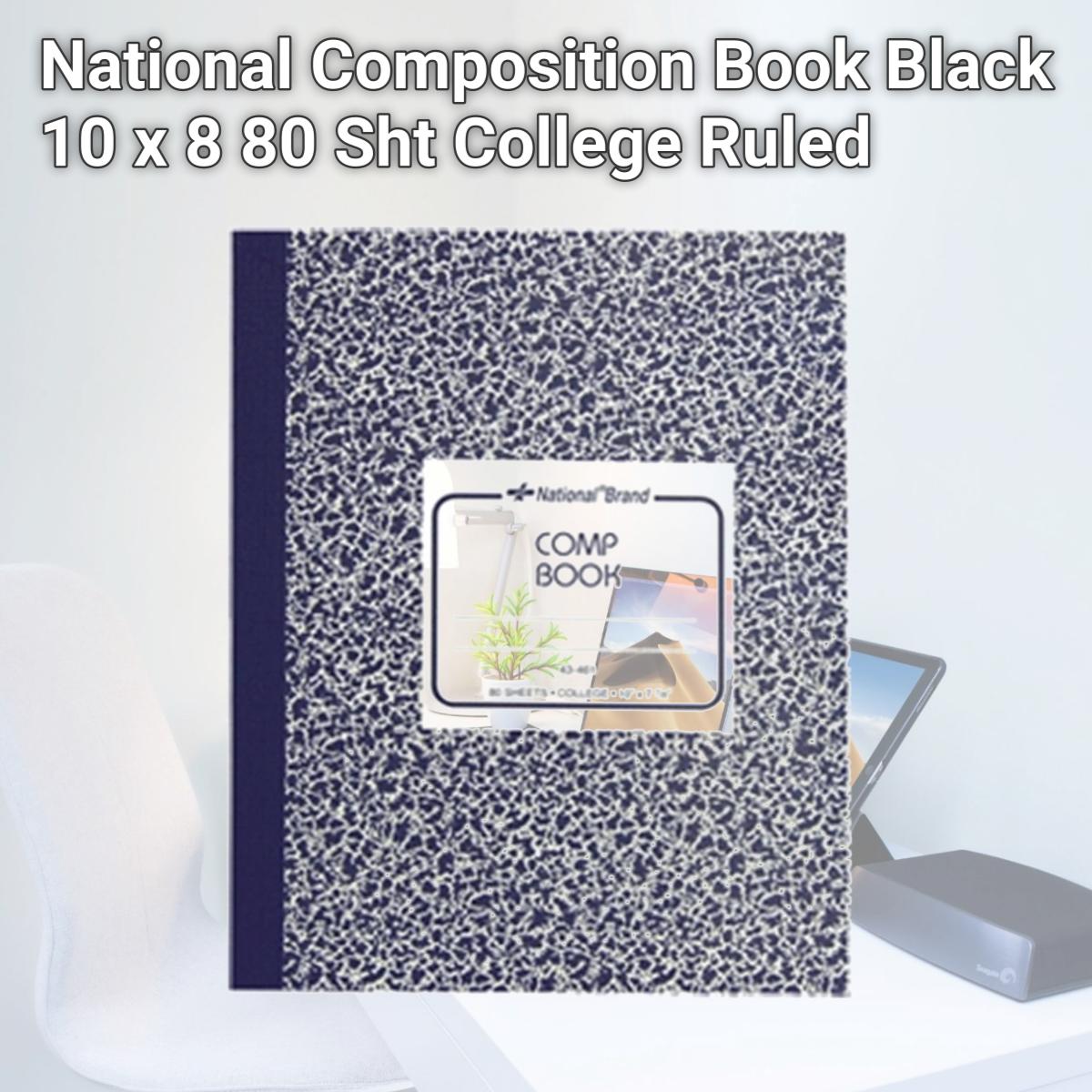Picture of National Composition Book Black 10 x 8 80 Sht College Ruled 43461 