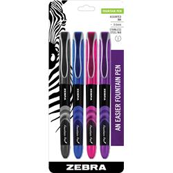 Zebra Pen 48304 Fountain Pen, Assorted Color - Pack Of 6