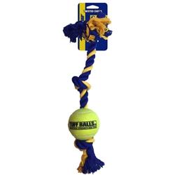 Usa Ps80320 Twisted Chews - Mini 3 Knot Cotton Rope With 1.8 In. Tennis Ball