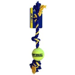 Usa Ps80340 4 In. Twisted Chews - Giant 3 Knot Cotton Rope With Tennis Ball