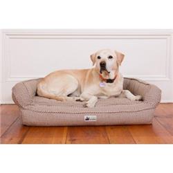 Mf-ph-ln-brh-sml Ez Wash Premium Headrest Memory Foam Dog Bed, Dark Brown Houndstooth - Small