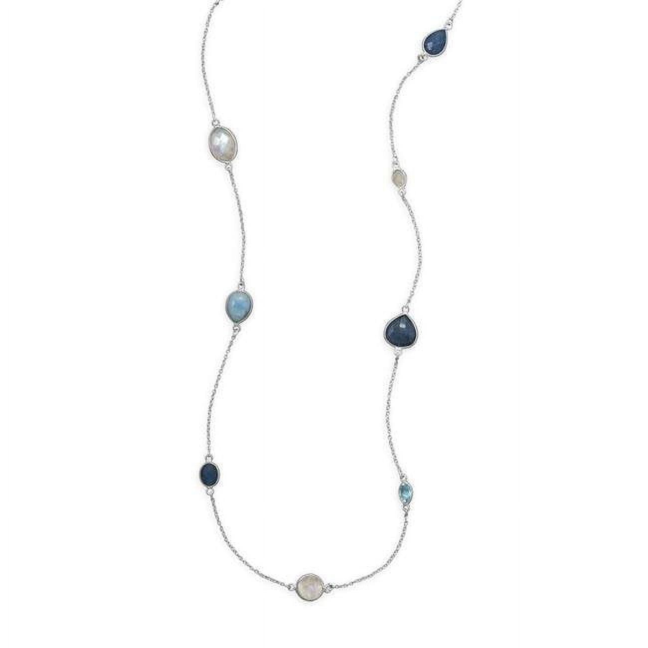 33636x 29 In. Sterling Silver Multi Gemstone Endless Necklace