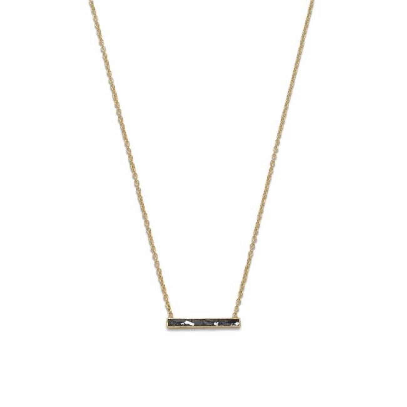 34088x 14k Yellow Gold Plated Sterling Silver Diamond Chip Necklace