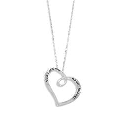 34098 Sterling Silver You Hold My Heart Forever Heart Pendant Necklace