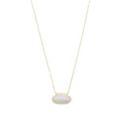 34157x Gold Filled Rainbow Moonstone & Cubic Zirconia Slide Necklace