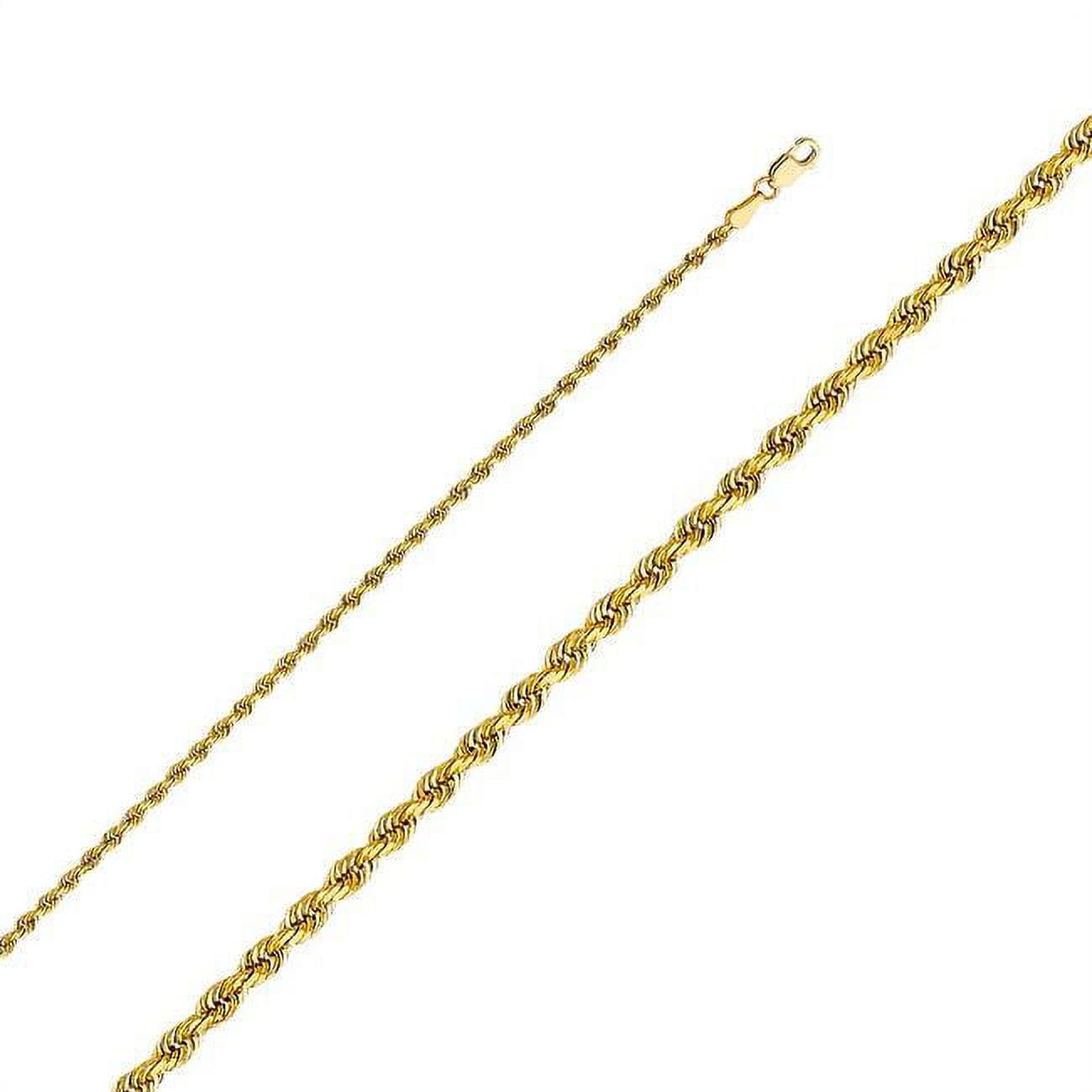 Ch-0388-240 24 In. 14k Yellow Gold 2.5 Mm Diamond-cut Solid Rope Chain