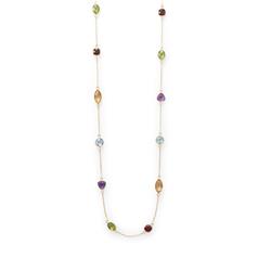 34230x 25 In. 14k Yellow Gold Plated Sterling Silver Multi Gemstone Necklace