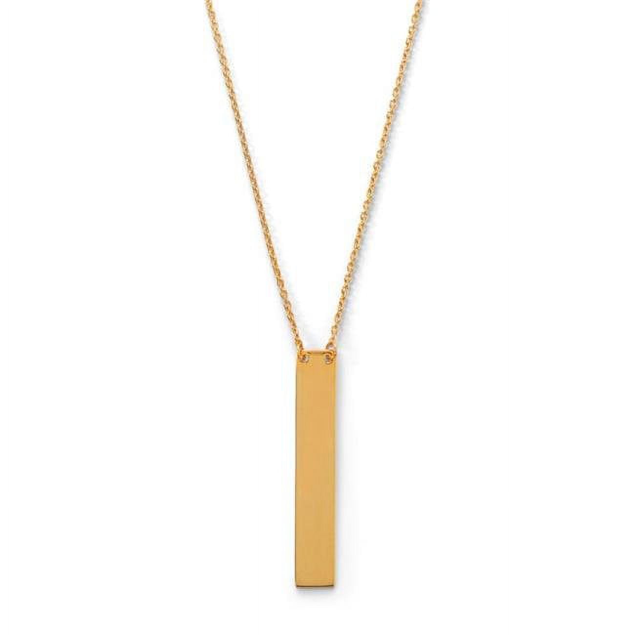 34257x 14k Yellow Gold Plated Sterling Silver Vertical Bar Necklace