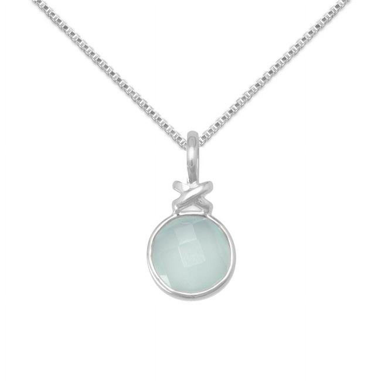74298-16 16 In. Sterling Silver Round-shape X Design Pendant With 1.5 Mm Box Chain