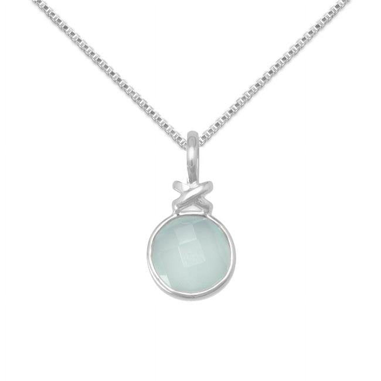 74298-18 18 In. Sterling Silver Round-shape X Design Pendant With 1.5 Mm Box Chain