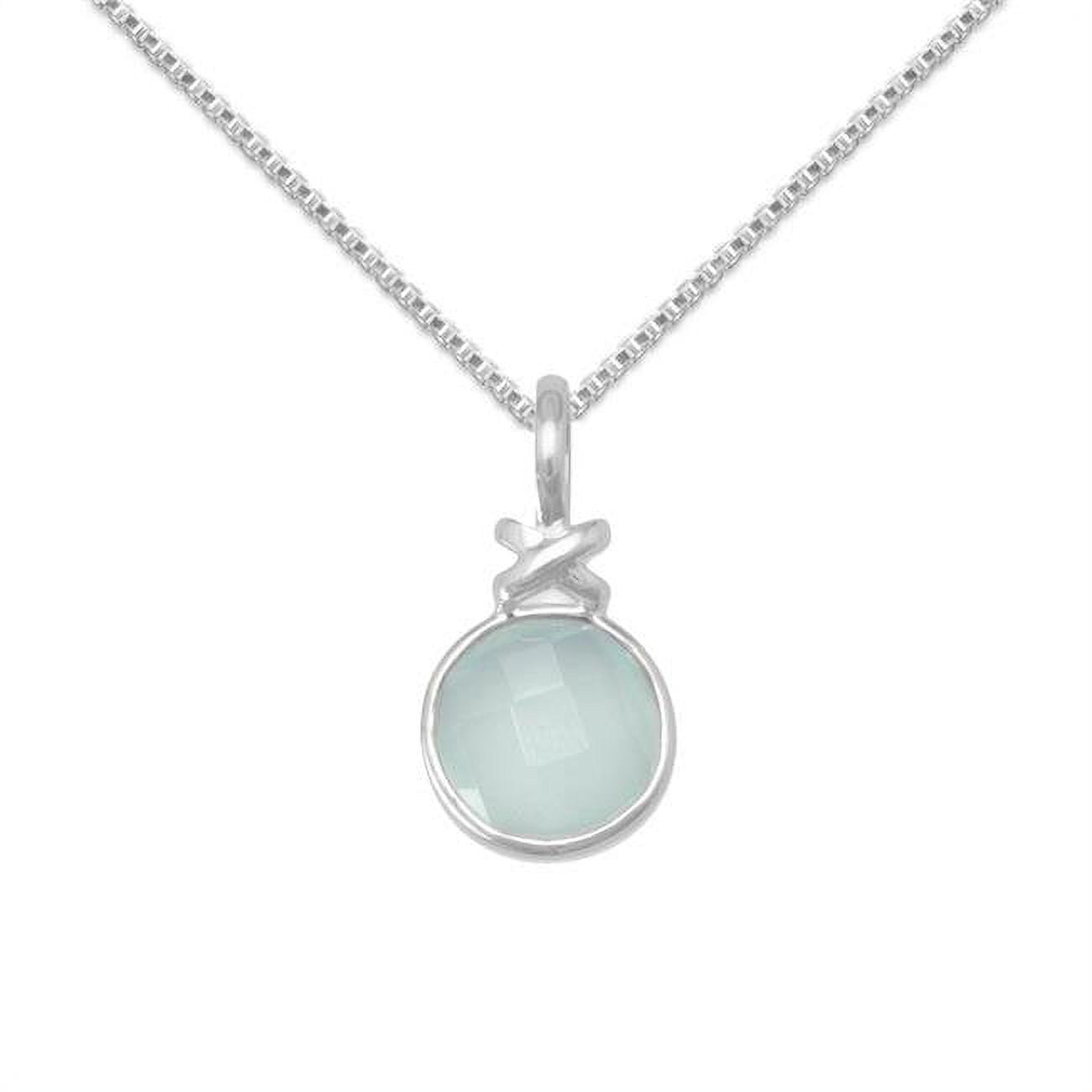 74298-20 20 In. Sterling Silver Round-shape X Design Pendant With 1.5 Mm Box Chain