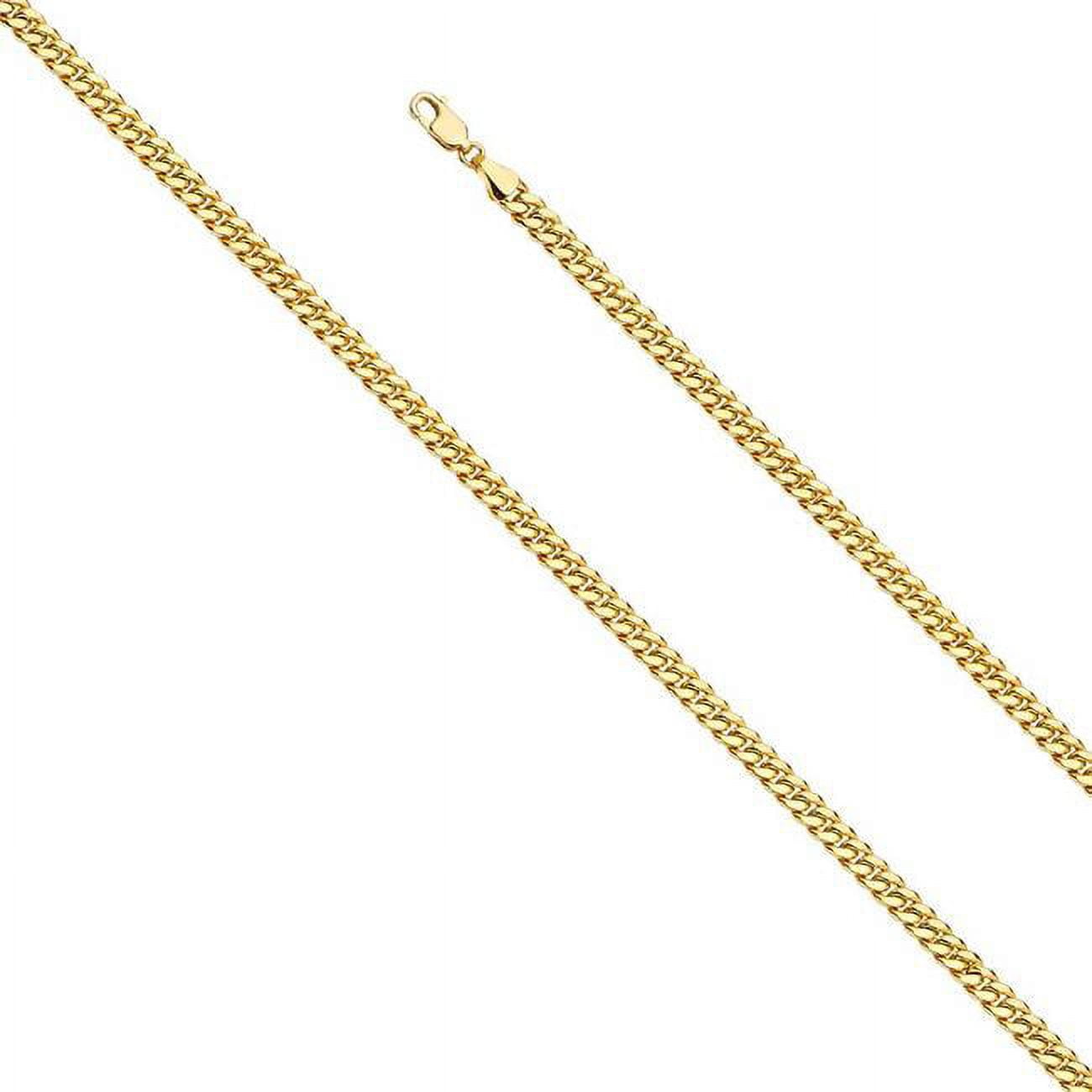 Ch-0542-075 7.5 In. 14k Yellow Gold 4.5 Mm Hollow Miami Cuban Chain