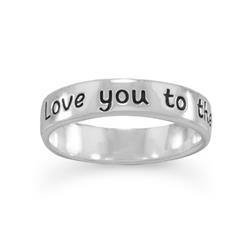 83695-10 Sterling Silver Love You To The Moon & Back Polished Ring - Size 10