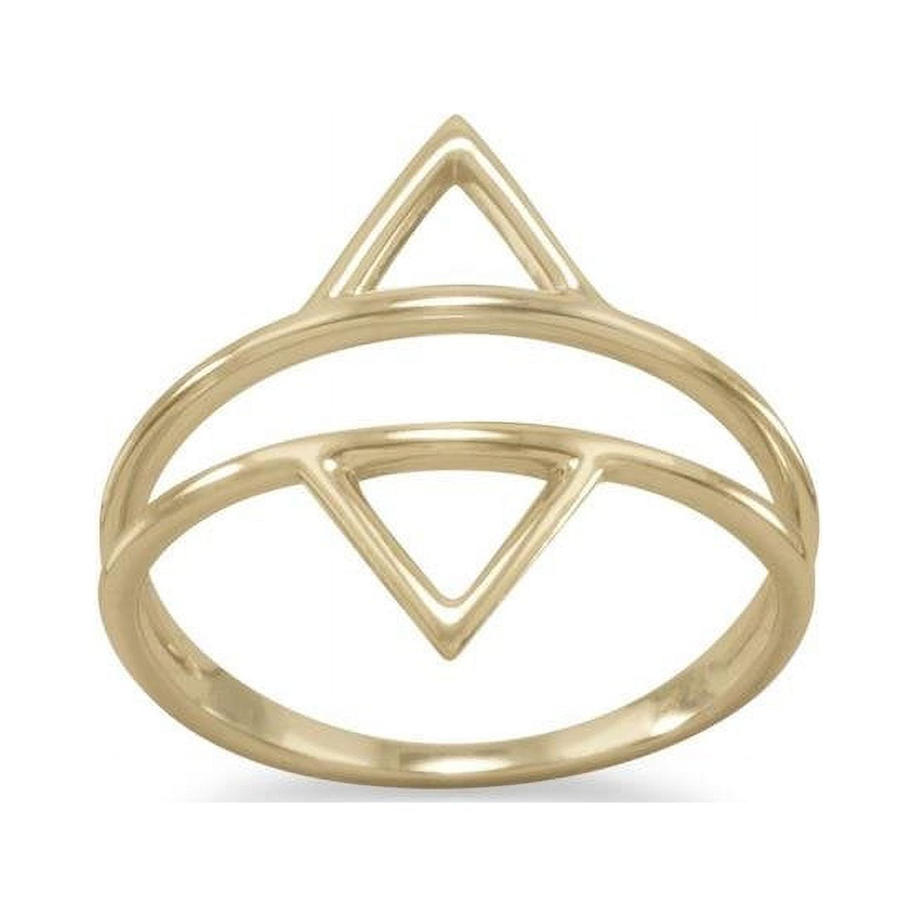 83697-5 14k Gold Plated Double Triangle Ring - Size 5