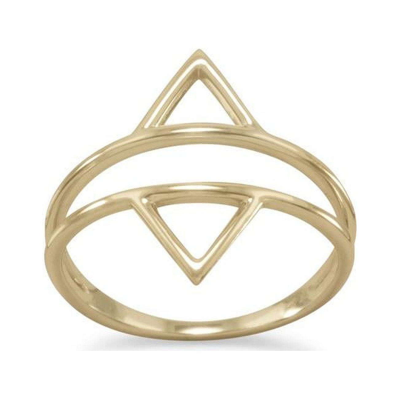 83697-8 14k Gold Plated Double Triangle Ring - Size 8