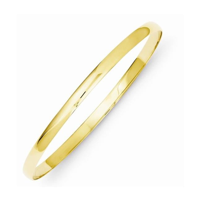 Jewelry 14k Yellow Gold 4-mm Half Round Bangle Bracelet