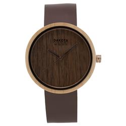 26379 Wood Watch With Leather Band - Maple Case, Walnut Dial