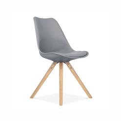 Ls-1000-grynat Viborg Mid Century Grey Side Chair With Natural Wood Base