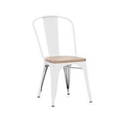 Ls-9000-whtlw Dreux Glossy White Light Elm Wood Stackable Side Chair, Set Of 4