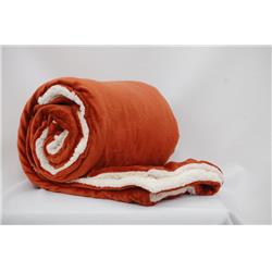 2127295 Micro Mink Sherpa Blanket Sienna Orange - 50 X 60 Case Of 12