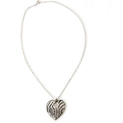 2130661 Zebra Design Heart Necklace - 18 Case Of 24