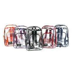 2275676 17" Clear Backpack With Assorted Colored Piping Case Of 24