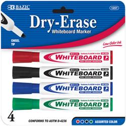 UPC 764608012574 product image for Bazic 2279158 Chisel Tip Dry-Erase Markers Case of 24 - Pack of 4 | upcitemdb.com