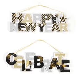 2280650 New Years Hanging Plaque, Case Of 48