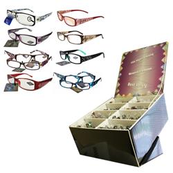 Spring Temple Fashion Readers Assortment With Display Case Of 96