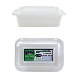 7" X 5" Rectangle Microwaveable Containers - White - 5-packs - Nicole Home Collection Case Of 36
