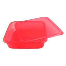 80 Oz. Square Storage Container With Lids - Red - 2 Sets - Nicole Home Collection Case Of 24