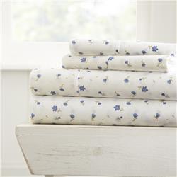 2275451 Soft Essentials? Premium Ultra Soft 4 Piece Soft Floral Bed Sheet Set - California King - Light Blue Case Of 16