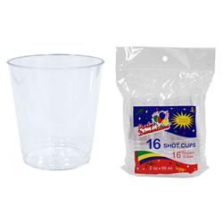 2184728 2 Oz. Clear Plastic Shot Cup Tumblers 16-packs Case Of 36