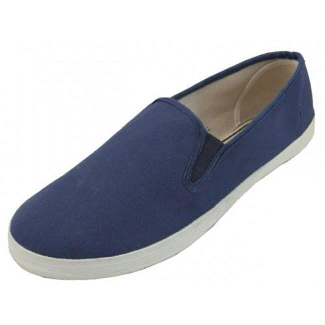 Mens Slip On Canvas Shoes, 24 Pairs, Navy - Case Of 24