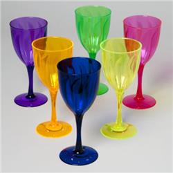 1851760 Translucent Colored Plastic Wine Glass Case Of 48