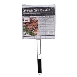 2281633 3-fish Grill Basket With Black Handle, 11 In. - Case Of 64
