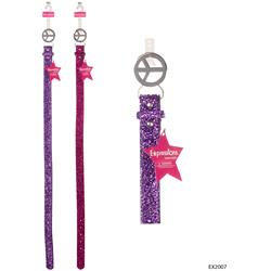 2278178 Girls Tinsel Belt With Peace Sign Buckle - Case Of 48