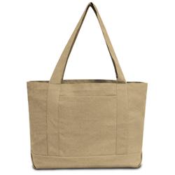 2288739 12 Oz Seaside Cotton Pigment Dyed Boat Tote Bag, Khaki - Pack Of 48