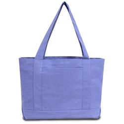 12 Oz Seaside Cotton Pigment Dyed Boat Tote Bag, Periwinkle Blue - Pack Of 48