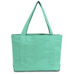 2288742 12 Oz Seaside Cotton Pigment Dyed Boat Tote Bag, Sea Glass Green - Pack Of 48